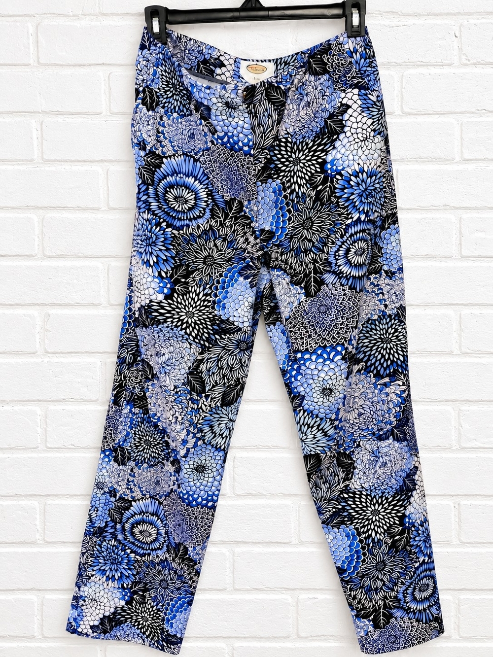 Womens Floral Stretch Pants - Blue Multi